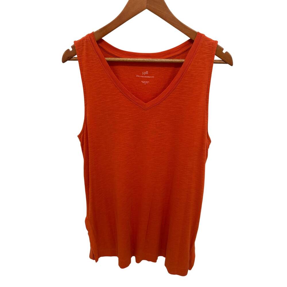 J. JILL Pima V neck Sleeveless Tunic in Orange // M